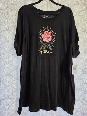 Torrid 5x Embroidered Tupac Rose Graphic Tee